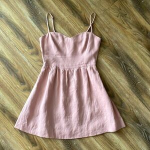 Reformation Pink Linen Mini Dress